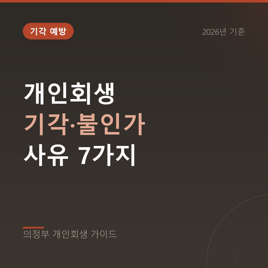 의정부 개인회생 개인회생 기각·불인가 사유 7가지