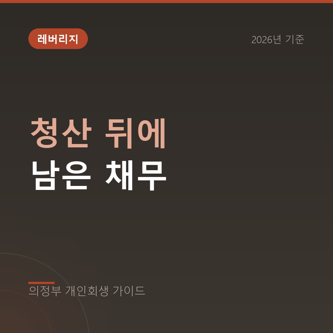의정부 개인회생 청산 뒤에 남은 채무