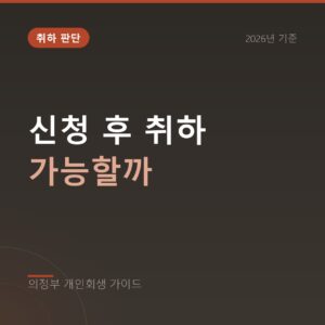 의정부 개인회생 신청 후 취하 가능할까