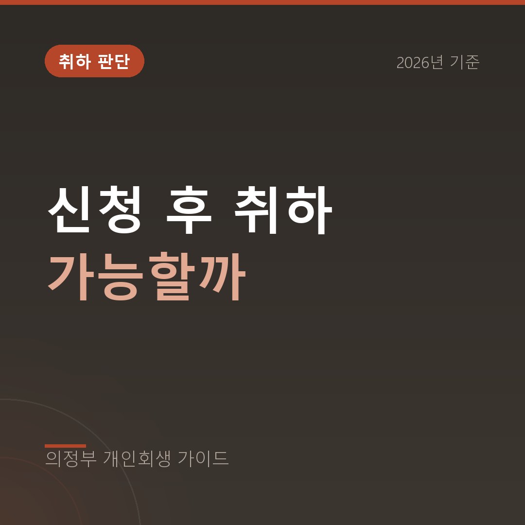 의정부 개인회생 신청 후 취하 가능할까